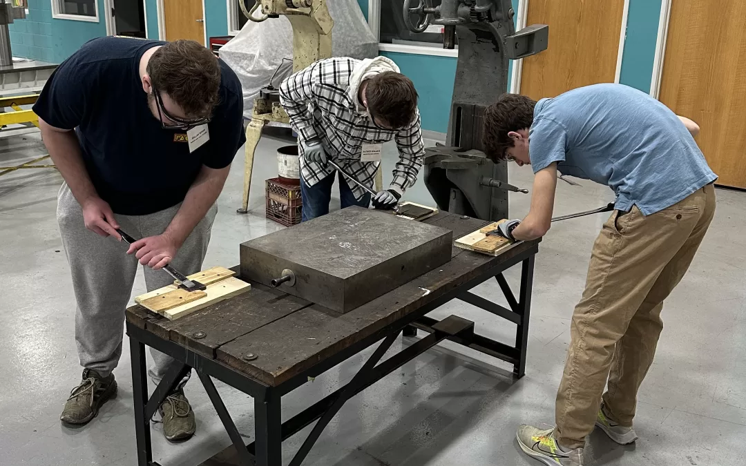 Students Hand Scraping Learning & Demonstration @ C&B Machinery